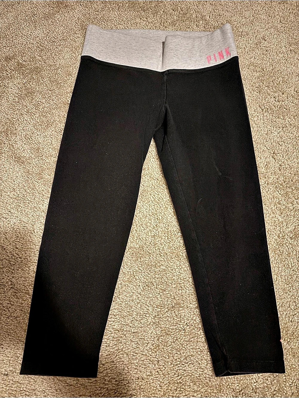 Vintage PINK Victoria's Secret Leggings Black & Gray